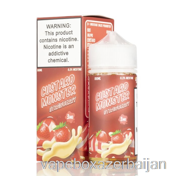 E-Juice Vape Strawberry - Custard Monster - 100mL 0mg